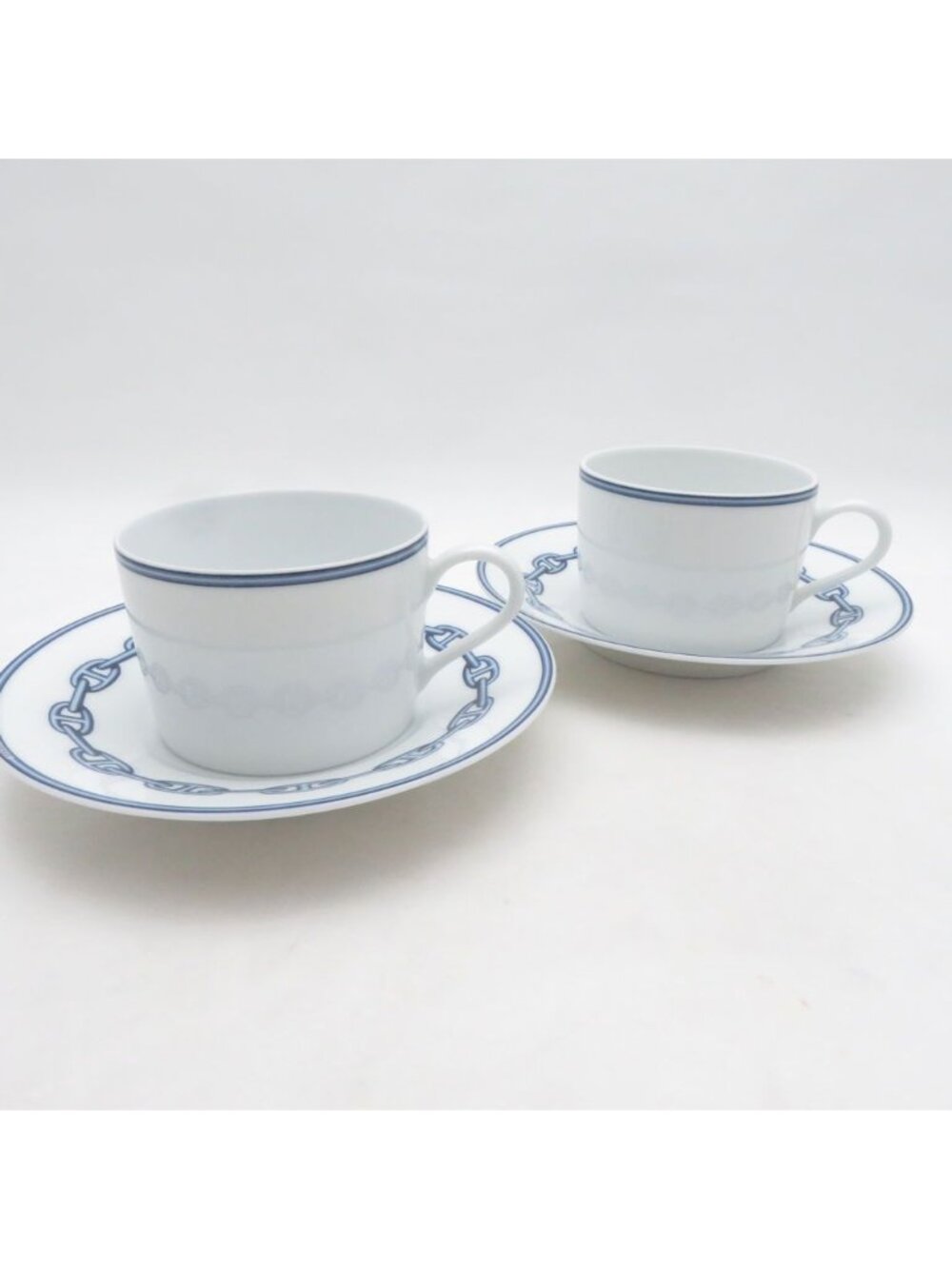 Hermes Chaine D'ancre Cup & Saucer Pair